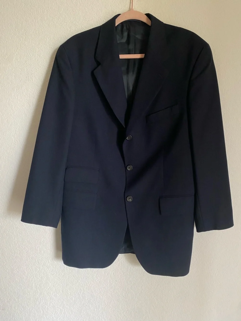 Ralph Ralph Lauren Pure New Wool Classic Navy Single Breasted Office Blazer 40R - Picture 3 of 16